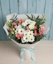 Букет цветов из:  Розы, Лизиантусы и Хризантемы в Киржаче