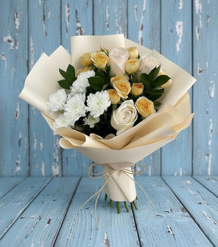 Букет цветов из: Розы и Хризантемы в Киржаче