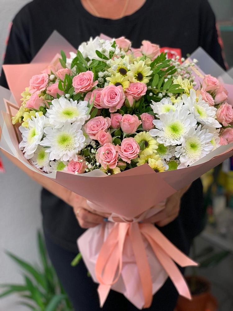 Букет цветов из: Розы и Хризантемы в Киржаче