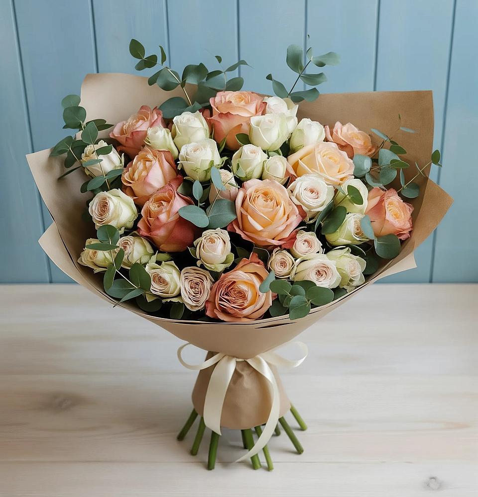 Букет цветов из: Альстромерии и Розы в Киржаче