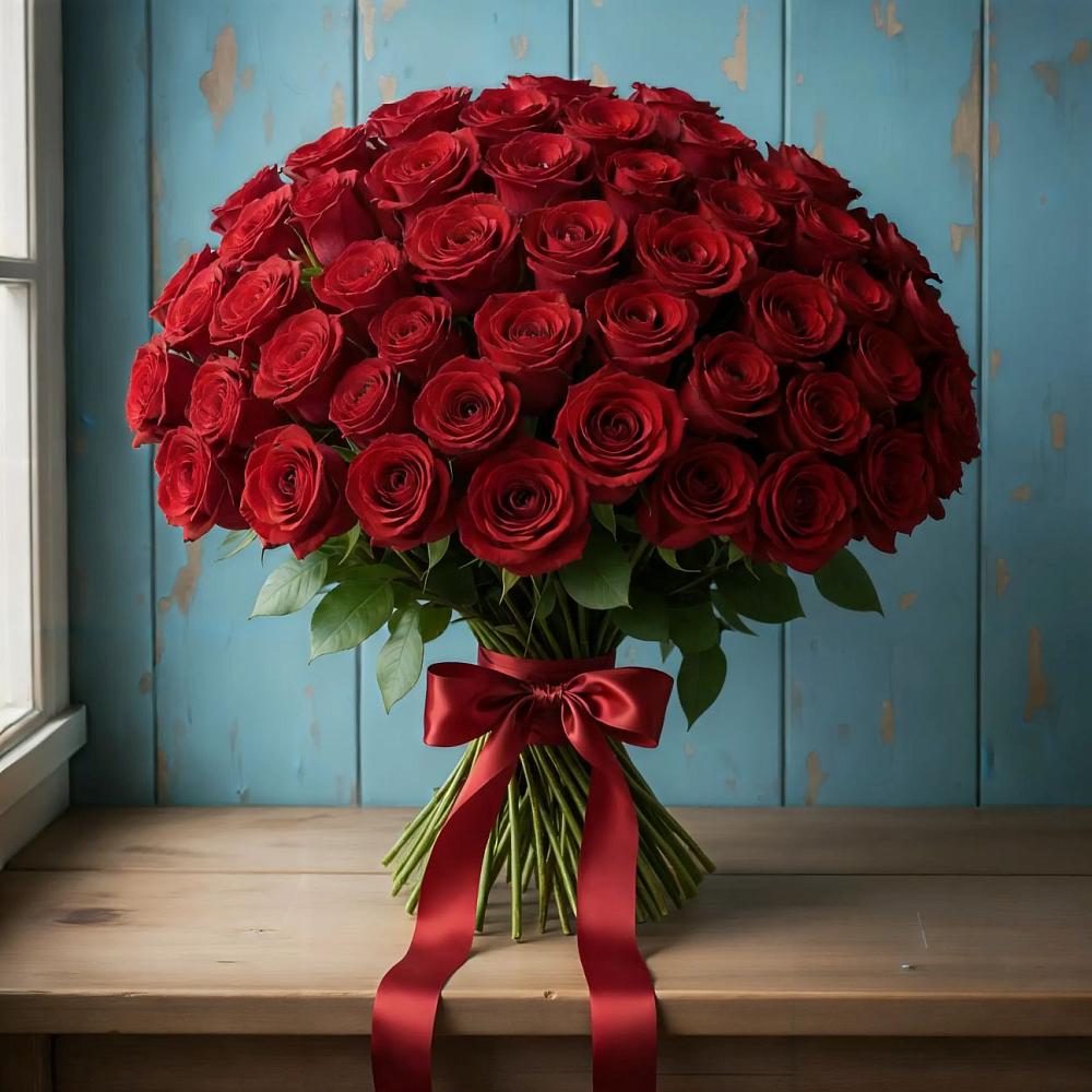 Букет Красные розы Блэк Меджик в Киржаче