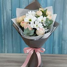 Букет цветов из:  Хризантемы и Розы в Киржаче