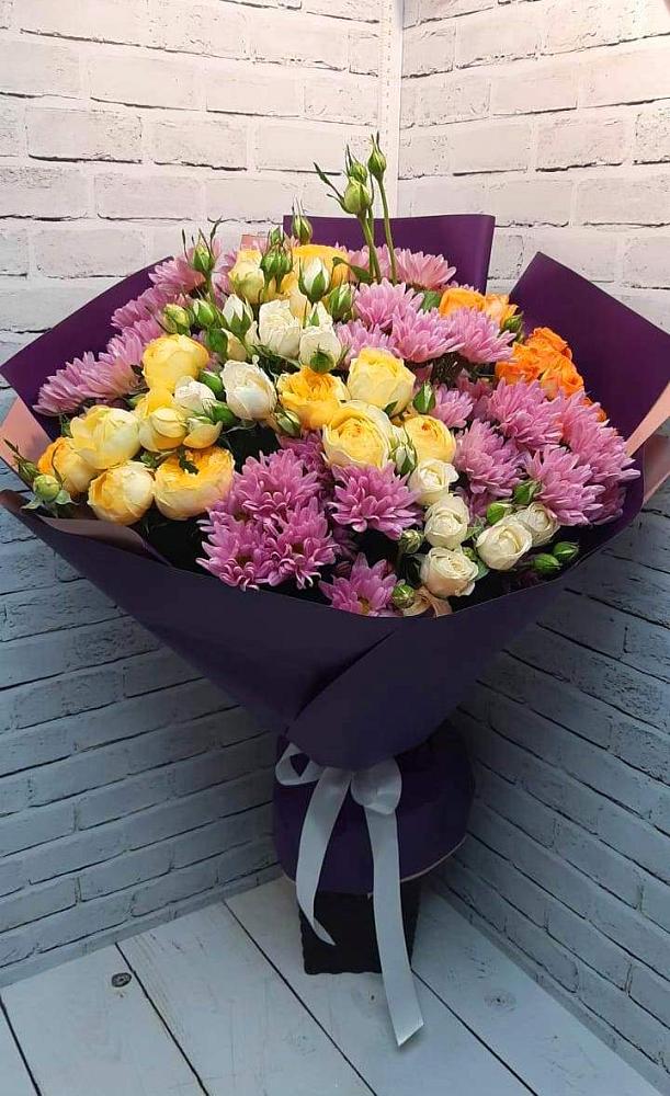 Букет цветов из: Хризантемы и Розы в Киржаче