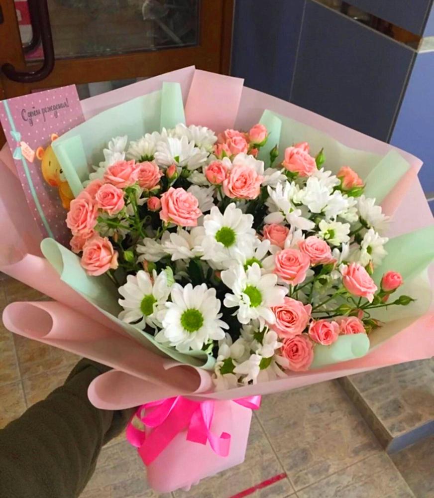 Букет цветов из: Розы и Хризантемы в Киржаче