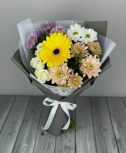 Букет цветов из:  Розы, Герберы и Хризантемы в Киржаче