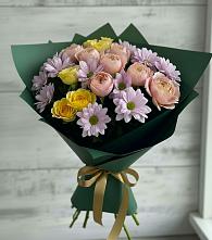 Букет цветов из:  Хризантемы и Розы в Киржаче