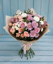 Букет цветов из:  Хризантемы, Розы и Альстромерии в Киржаче