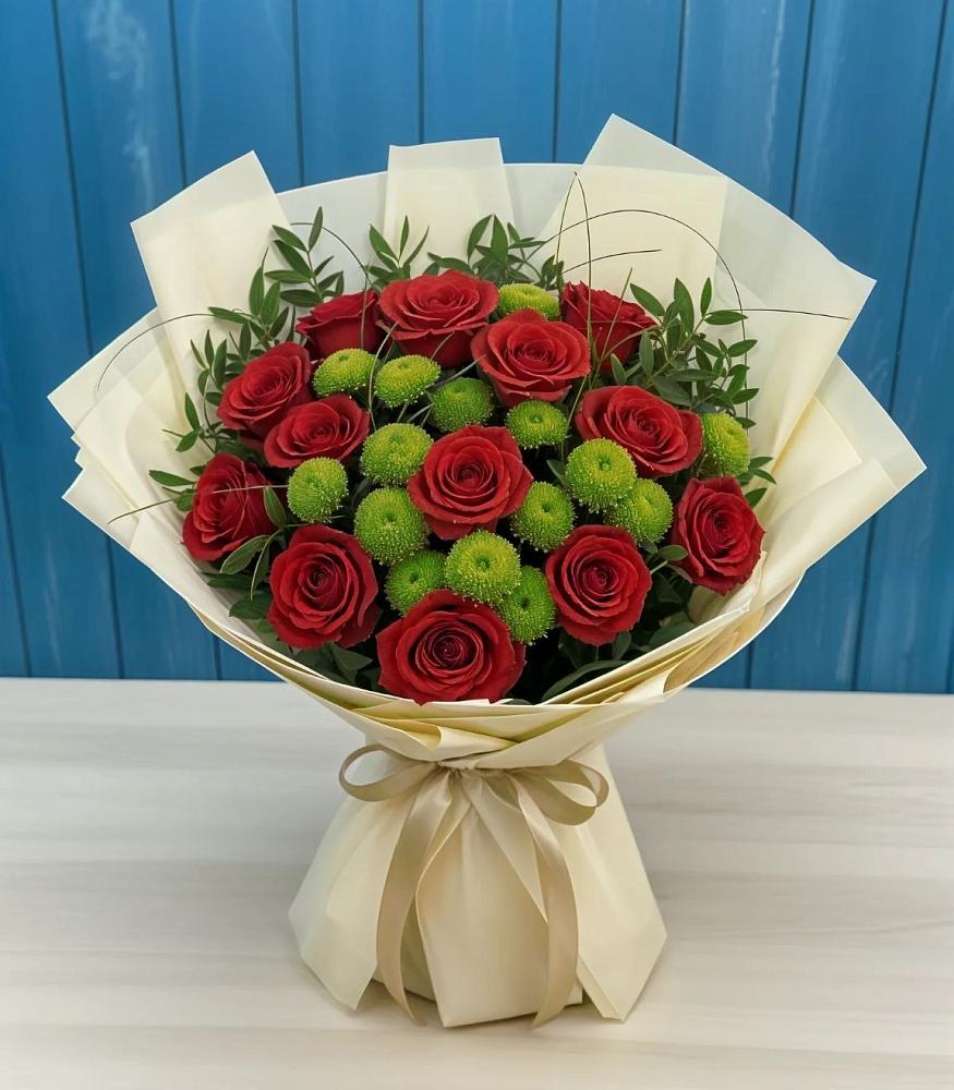 Букет цветов из: Розы и Хризантемы в Киржаче